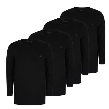 Alca Easy-Going 4-Pck Men Shirt Long Sleeve O-Neck Black XL